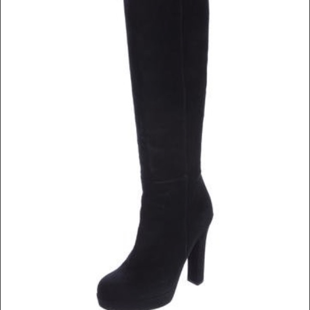 YVES SAINT LAURENT SUEDE KNEE BOOTS